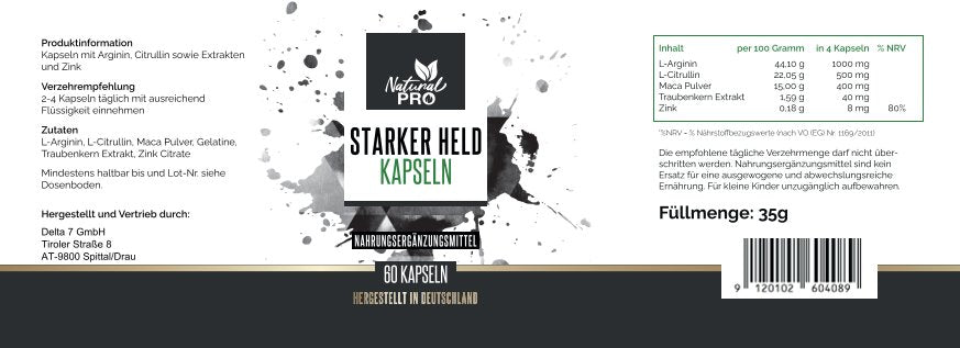 Starker Held Kapseln | Für Männerkraft & innere Stärke | 60 Potenz Kapseln
