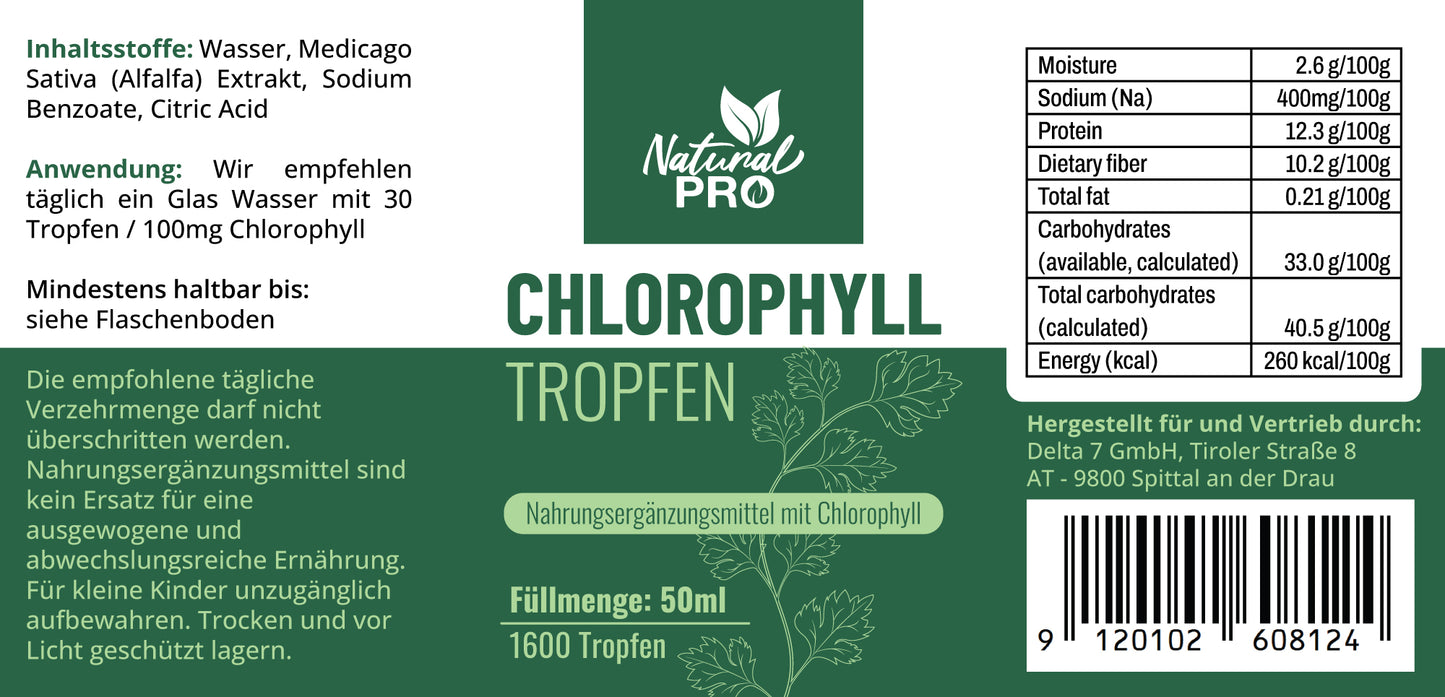 Chlorophyll Tropfen | Hochdosiert & Naturrein | Tägliches Wohlbefinden