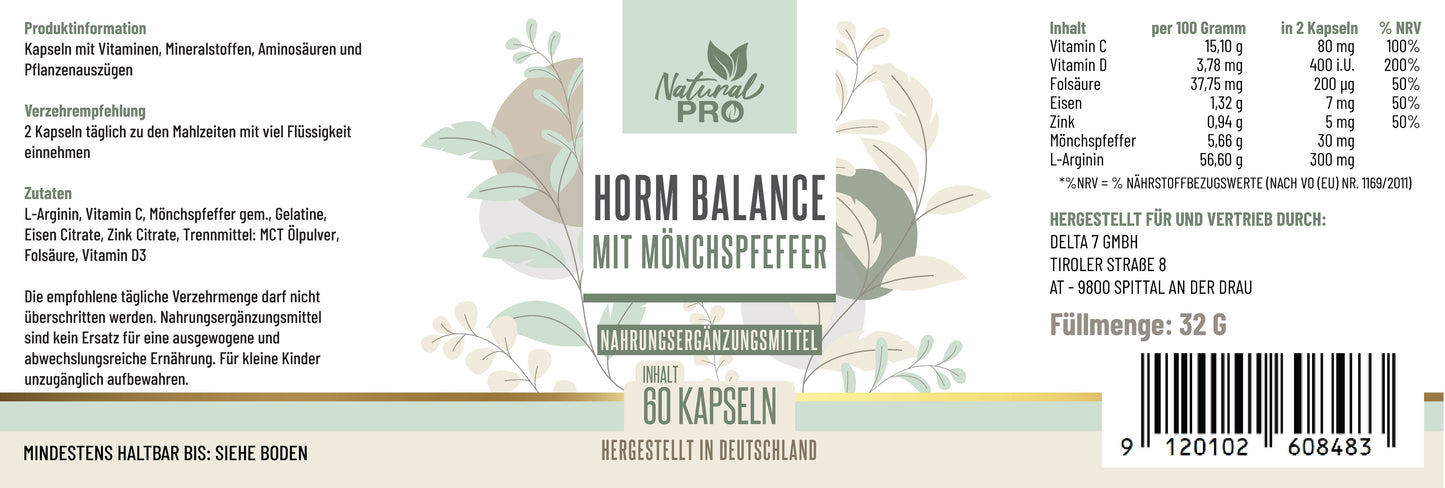 Natural Pro | Horm Balance | Hochdosiert | Gesunde Lebensweise