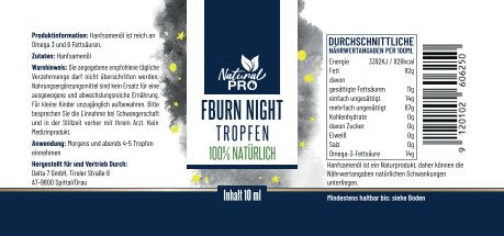 Fburn Night Tropfen | Aktiviert Nacht-Stoffwechsel & Regeneration | 10 ml