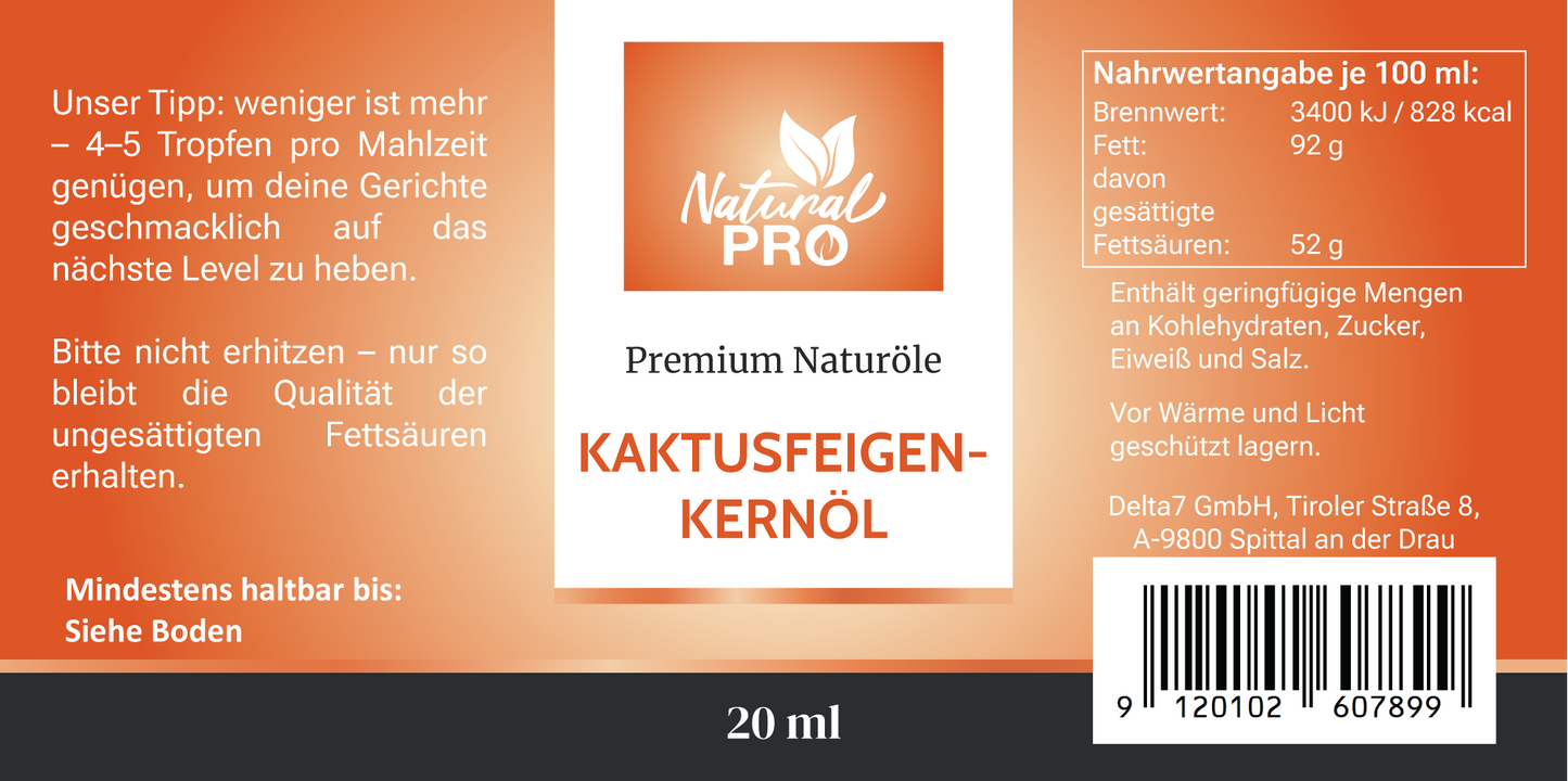 Kaktusfeigenkernöl | Superfood-Öl mit natürlichem Vitamin E & Wertvollen Fettsäuren