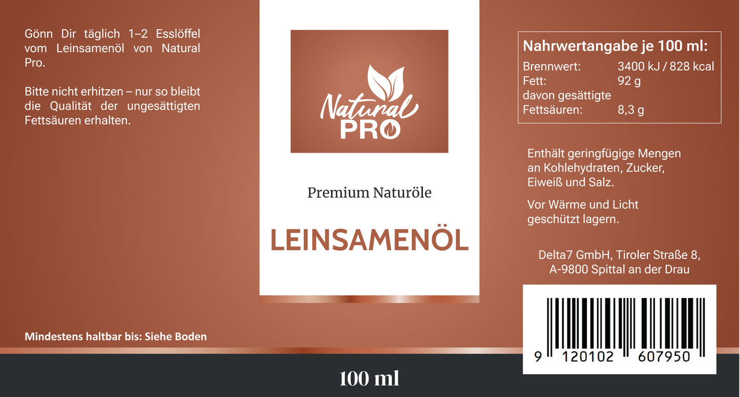 Leinsamenöl | Nussig, Naturrein & Pur | Vollwertige Omega-3-Quelle