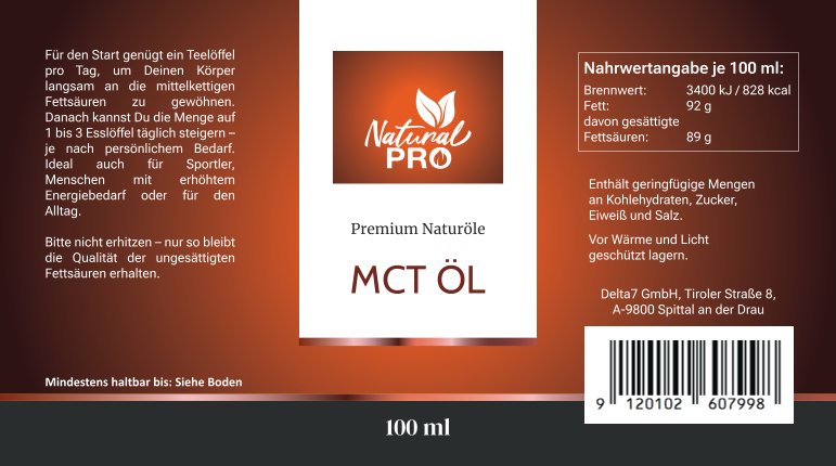 Reines MCT Öl aus Kokos | Raffiniert, Geschmacksneutral & Mit C8/C10 Fettsäuren