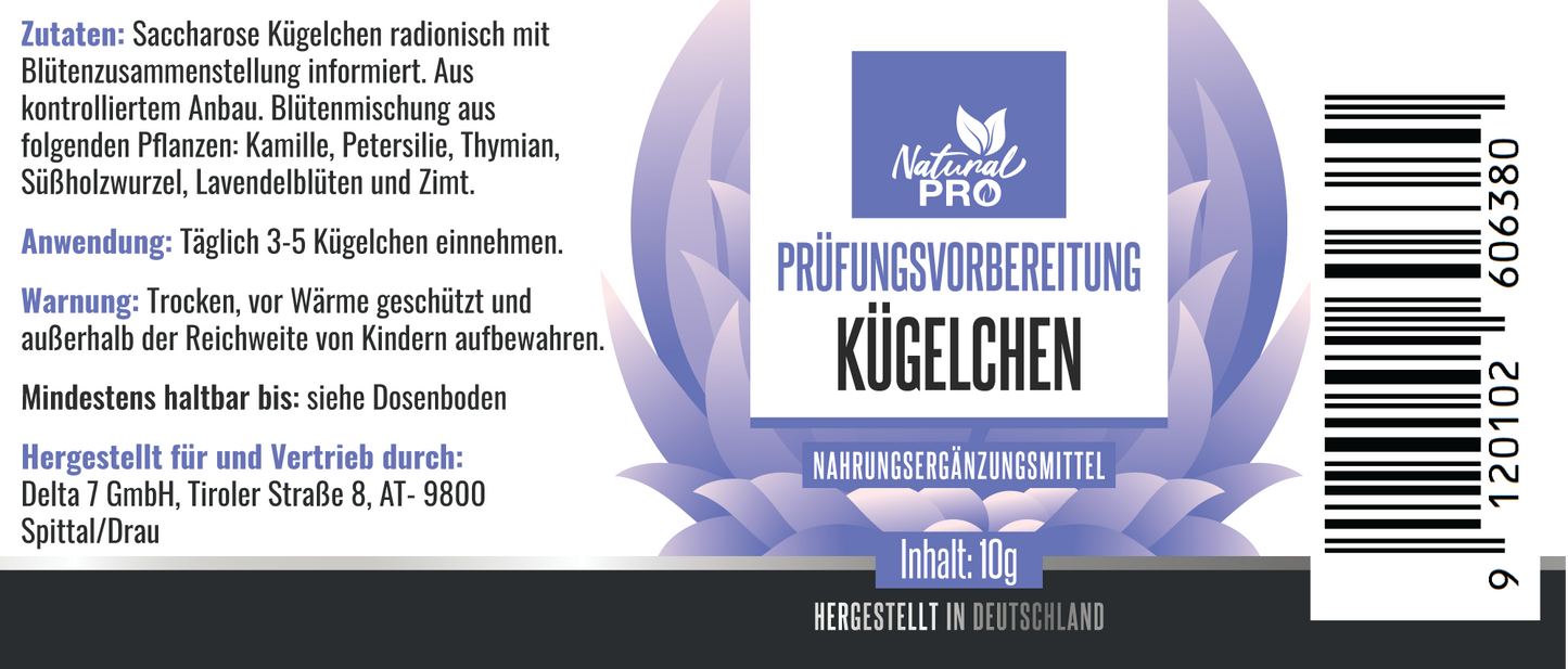 Prüfungsvorbereitung Kügelchen | Für Ruhe & Fokus in stressigen Lernphasen | 10 g