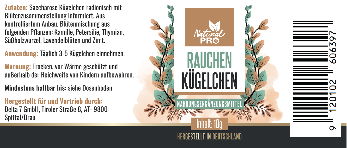 Rauchen Kügelchen | Natürlich & ohne Nikotin | Für innere Balance beim Rauchstopp | 10g