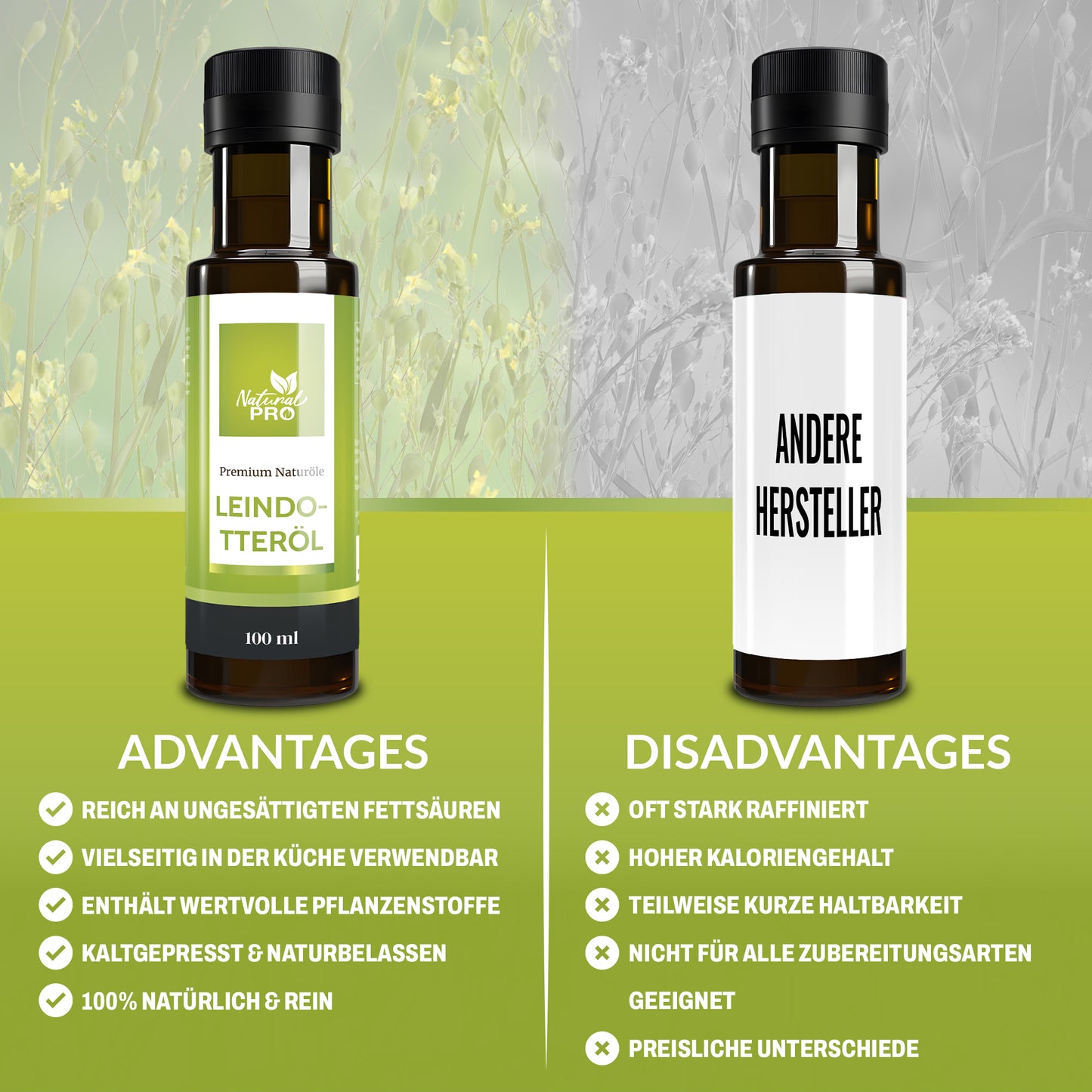 Leindotteröl | Mild-Nussig & Naturrein |  1 EL täglich für deine Omega-3-Versorgung