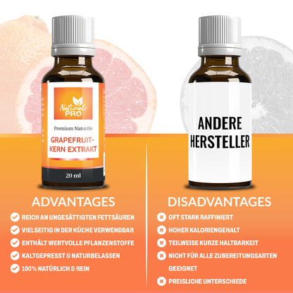 Grapefruitkernextrakt Tropfen 3000 mg Tagesdosis | Hochdosiert mit reinen Flavonoiden & Vitamin C