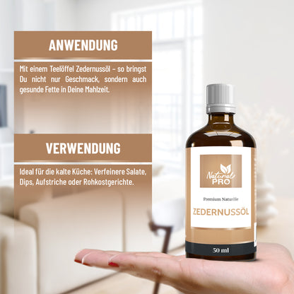 Zedernussöl | Naturrein & Fein-Nussig | Reich an Fettsäuren & Perfekt für Feinschmecker