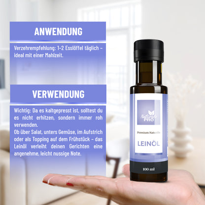 Reines Leinöl | Natürliche, Pflanzliche Omega-3-Quelle mit hohem ALA-Gehalt