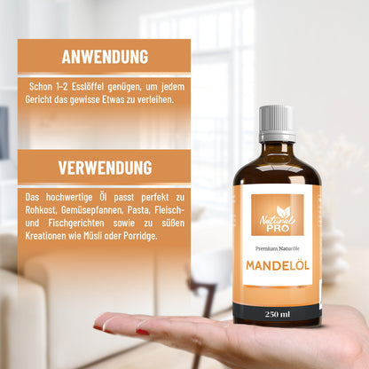 Mandelöl | Hochdosiert & Rein | Natürliche Quelle für gesunde Fettsäuren