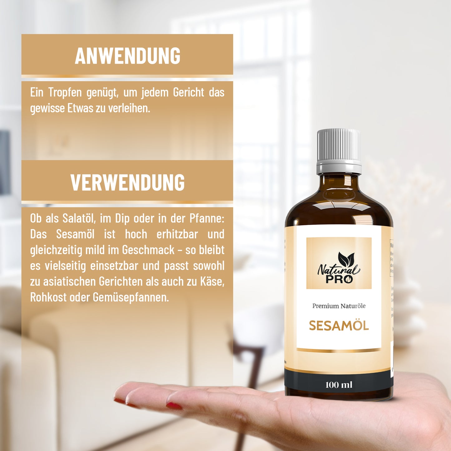 Sesamöl | Mild-Nussiges Naturöl | Täglicher Genuss | Reich an ungesättigten Fettsäuren