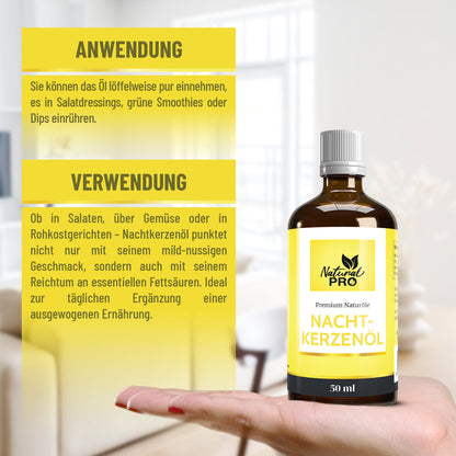 Nachtkerzenöl | Hochwertig & Naturrein | Reich an Linolsäure & Ungesättigten Fettsäuren