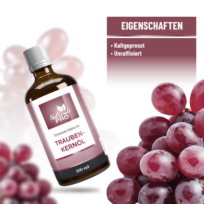 Traubenkernöl | Kaltgepresst, Raffiniert & Naturrein für Genießer