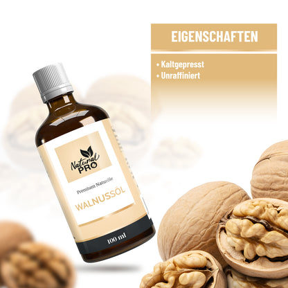 Walnussöl | Kaltgepresst & Unraffiniert | Perfekt für Salate, Dips und mehr