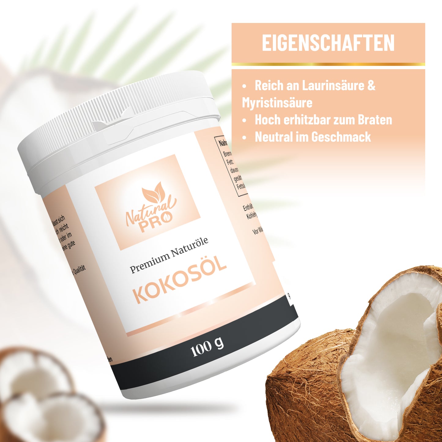 Naturreines Kokosöl | Hochdosiert | Der Allrounder für 30 ml täglich