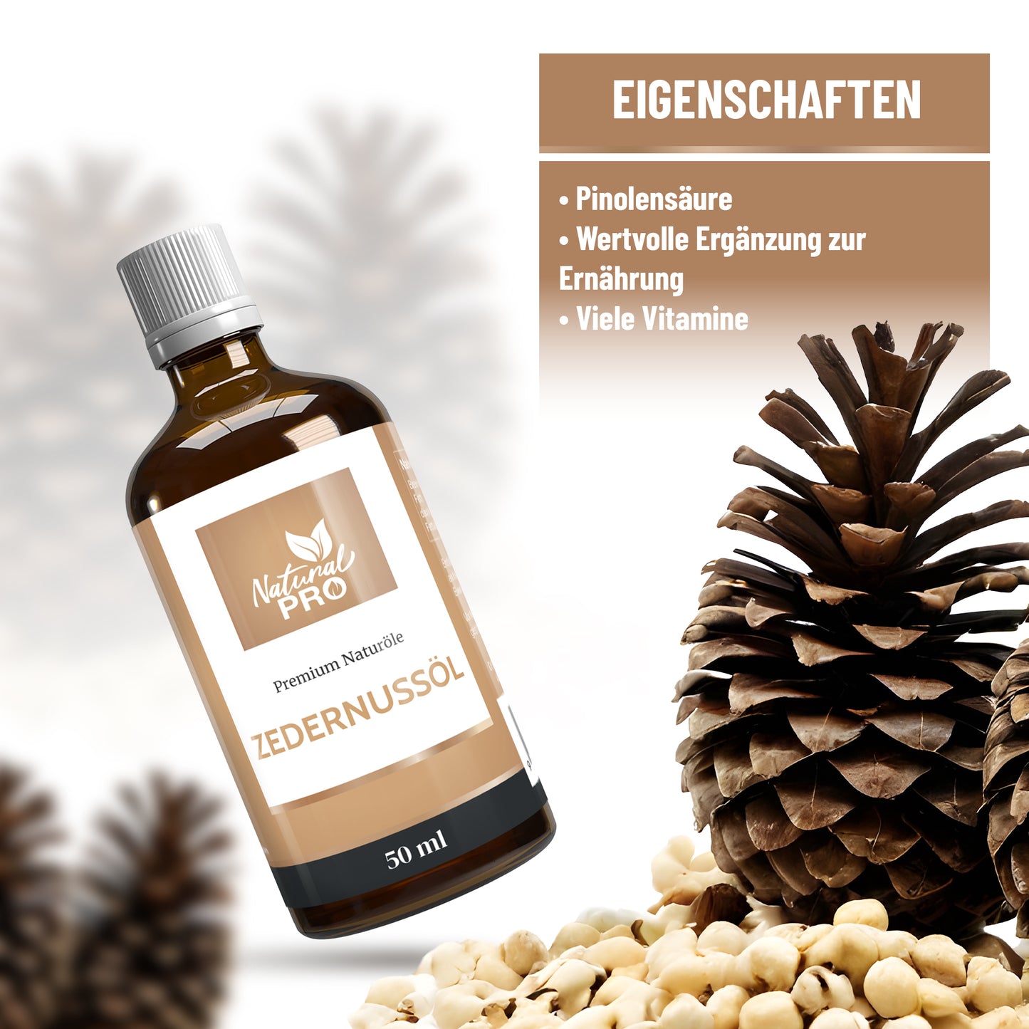 Zedernussöl | Naturrein & Fein-Nussig | Reich an Fettsäuren & Perfekt für Feinschmecker