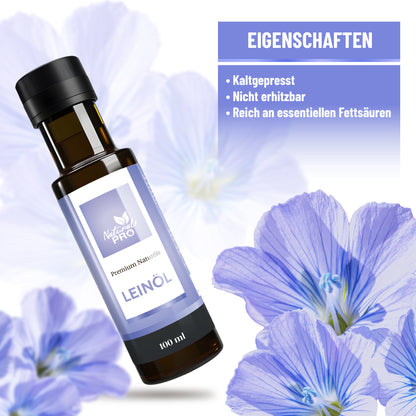 Reines Leinöl | Natürliche, Pflanzliche Omega-3-Quelle mit hohem ALA-Gehalt