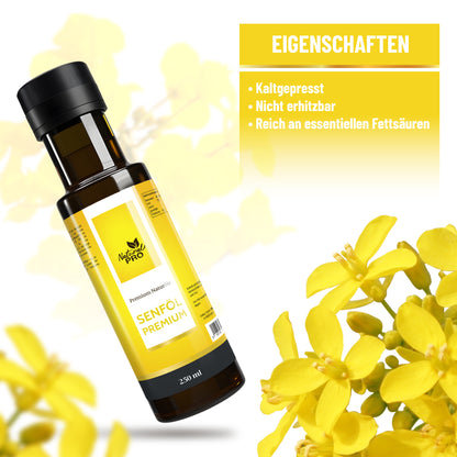 Senföl Premium | Würzig-Mild, Reich an Omega-3 & Ungesättigten Fettsäuren | Aus Österreich