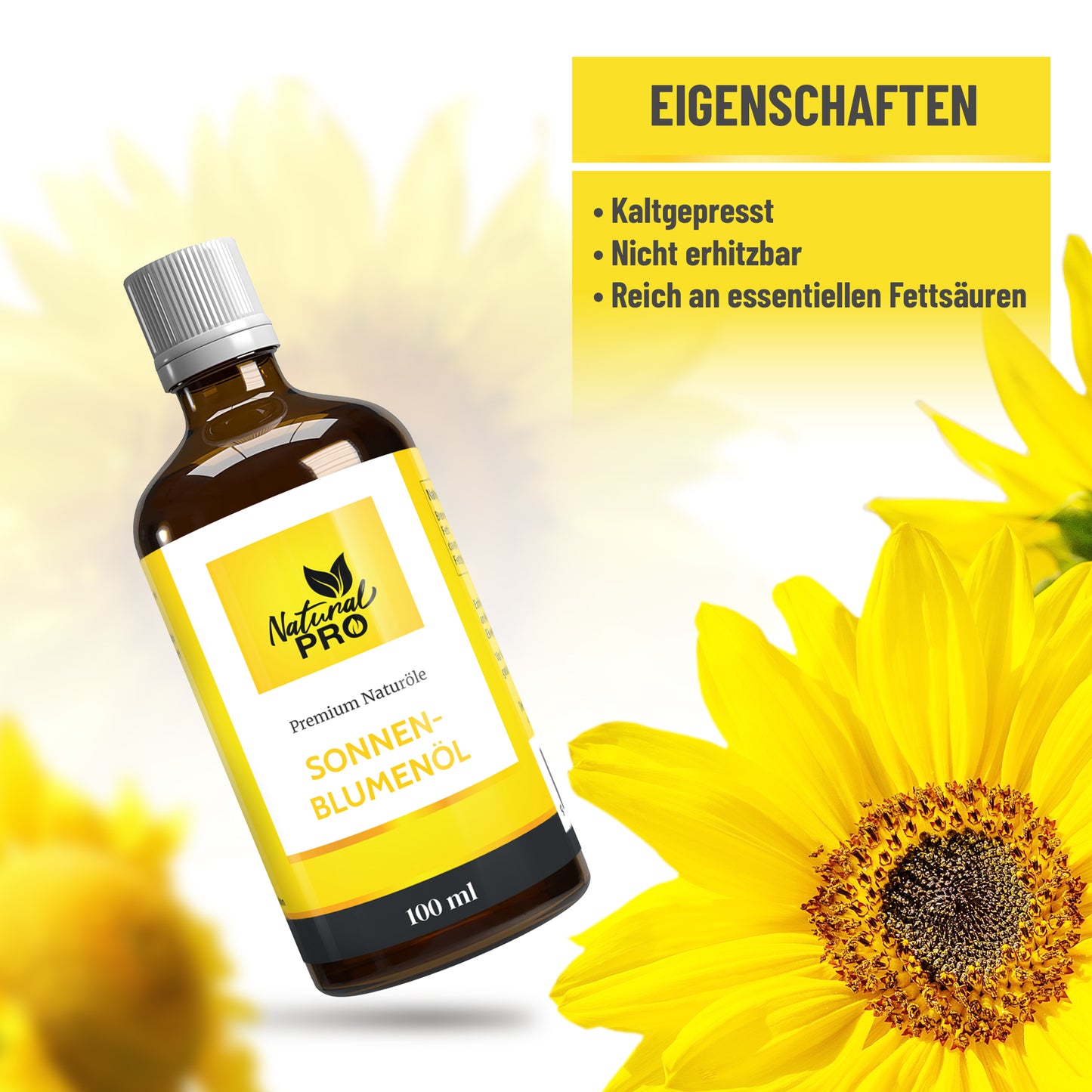 Sonnenblumenöl | Mild-Nussiges Naturöl | Vielseitig für täglichen Genuss & Feine Gerichte