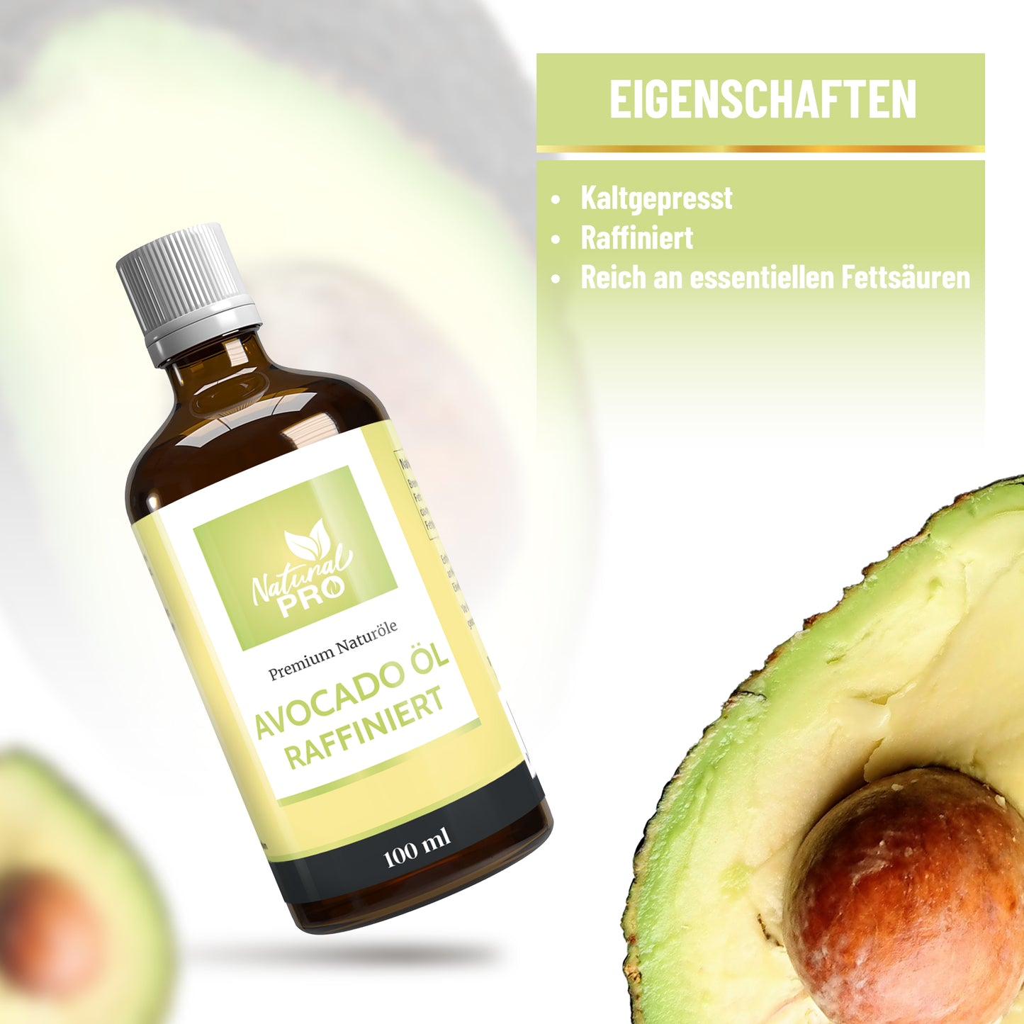 Avocadoöl | Hochdosiert mit 30ml täglich | Vielseitigkeit | Superfood pur
