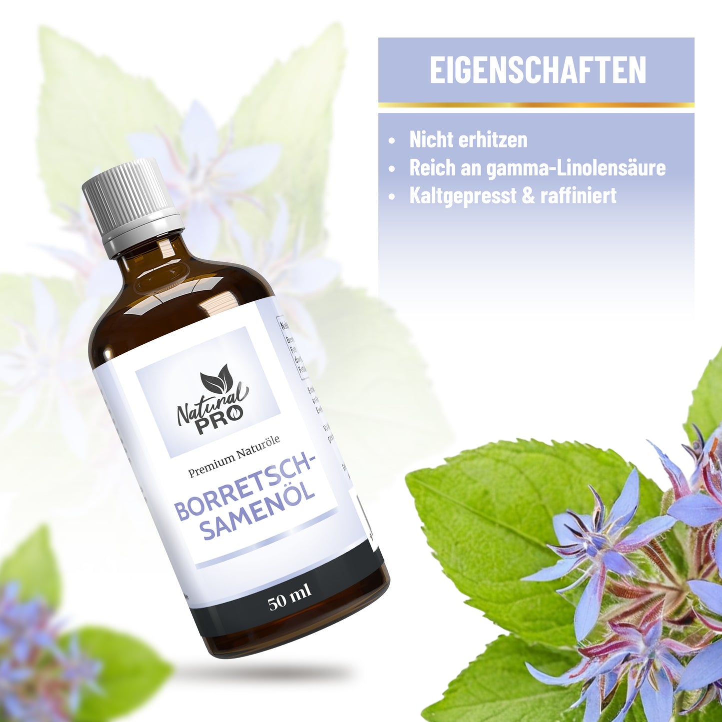 Borretschsamenöl | HOCHDOSIERT | Reich an Gamma-Linolensäure