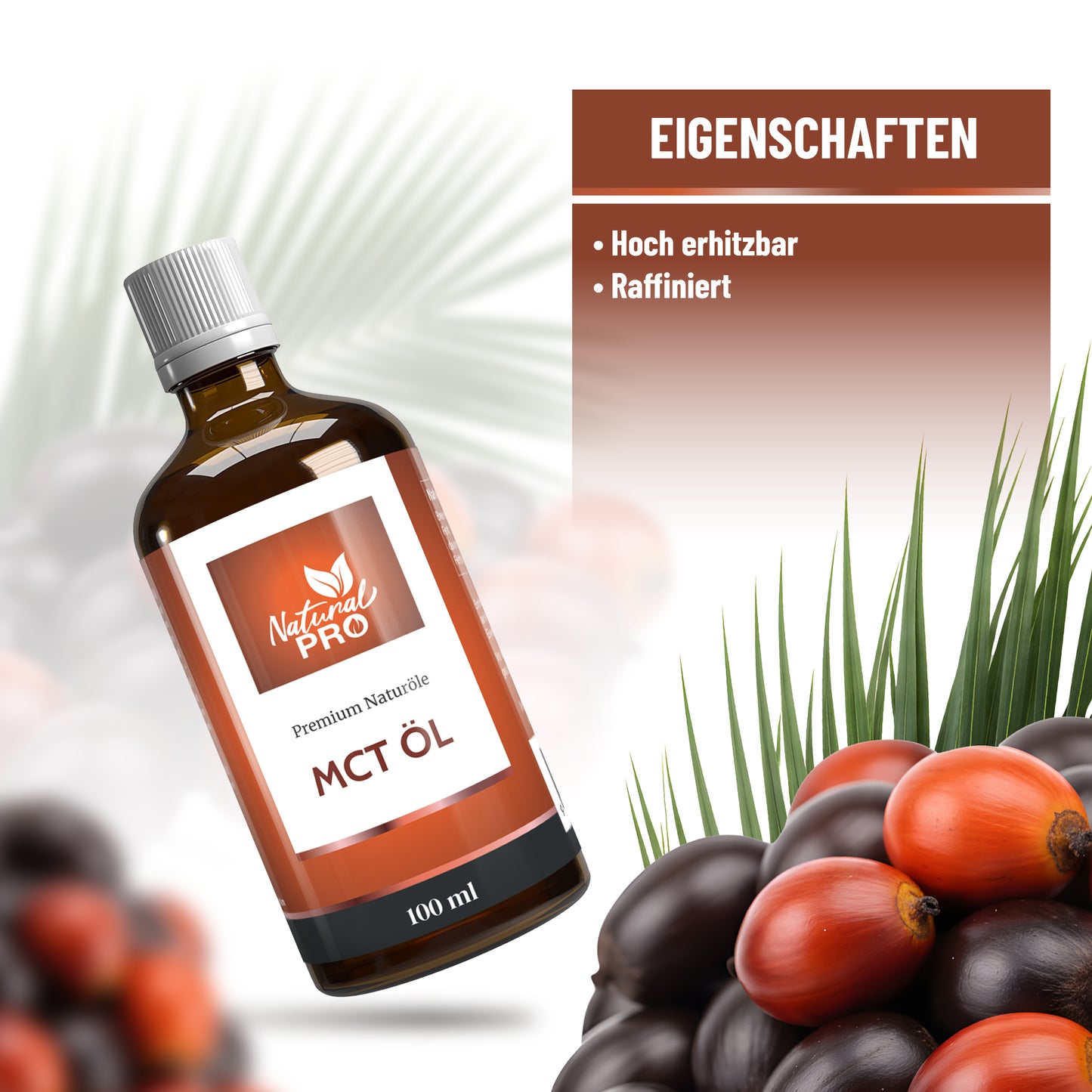 Reines MCT Öl aus Kokos | Raffiniert, Geschmacksneutral & Mit C8/C10 Fettsäuren