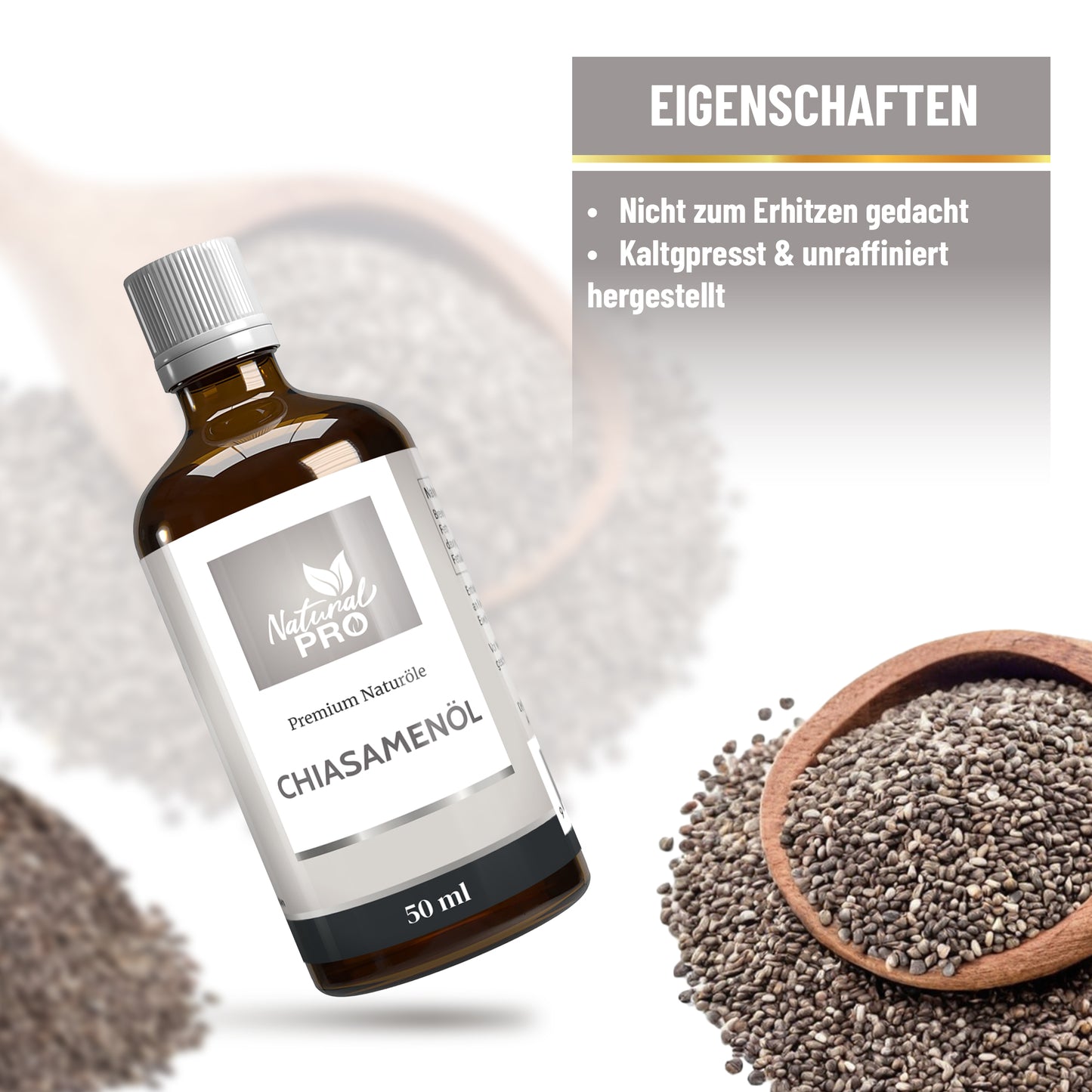 Chiasamenöl | Natürlich & Vielseitig | Reich an essentiellen Fettsäuren