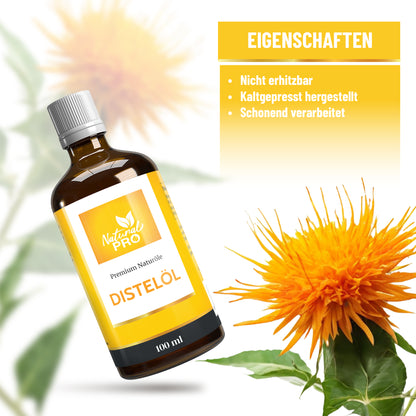 Distelöl | Kaltgepresst & Hochdosiert – Reich an Linolsäure (Omega-6) & Vitamin E