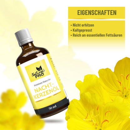 Nachtkerzenöl | Hochwertig & Naturrein | Reich an Linolsäure & Ungesättigten Fettsäuren