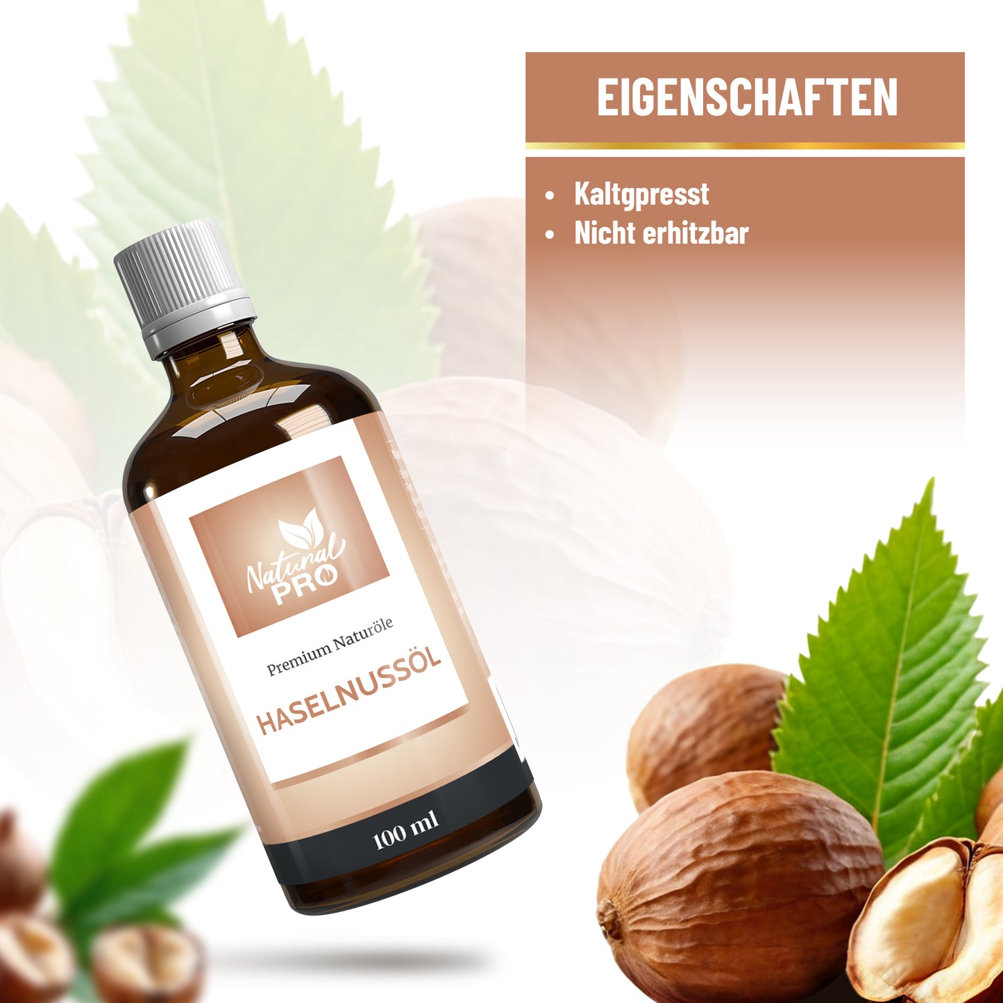 Haselnussöl | Kaltgepresst & Naturrein | Hochdosierte Tagesration von 30ml