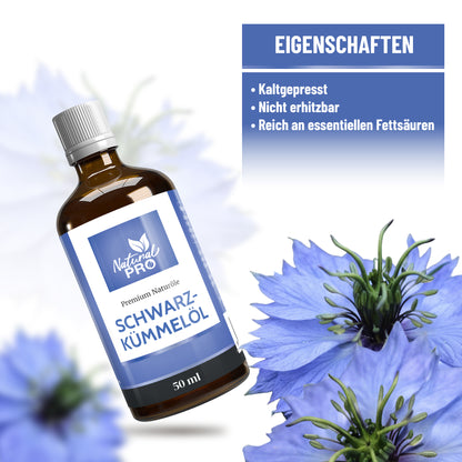 Schwarzkümmelöl | Kaltgepresst, Naturrein & Aromatisch | Ideal für deine Küche