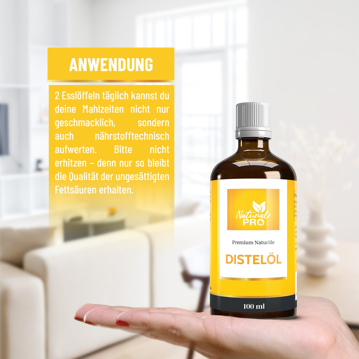 Distelöl | Kaltgepresst & Hochdosiert – Reich an Linolsäure (Omega-6) & Vitamin E