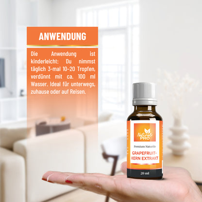 Grapefruitkernextrakt Tropfen 3000 mg Tagesdosis | Hochdosiert mit reinen Flavonoiden & Vitamin C