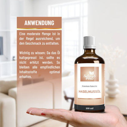 Haselnussöl | Kaltgepresst & Naturrein | Hochdosierte Tagesration von 30ml