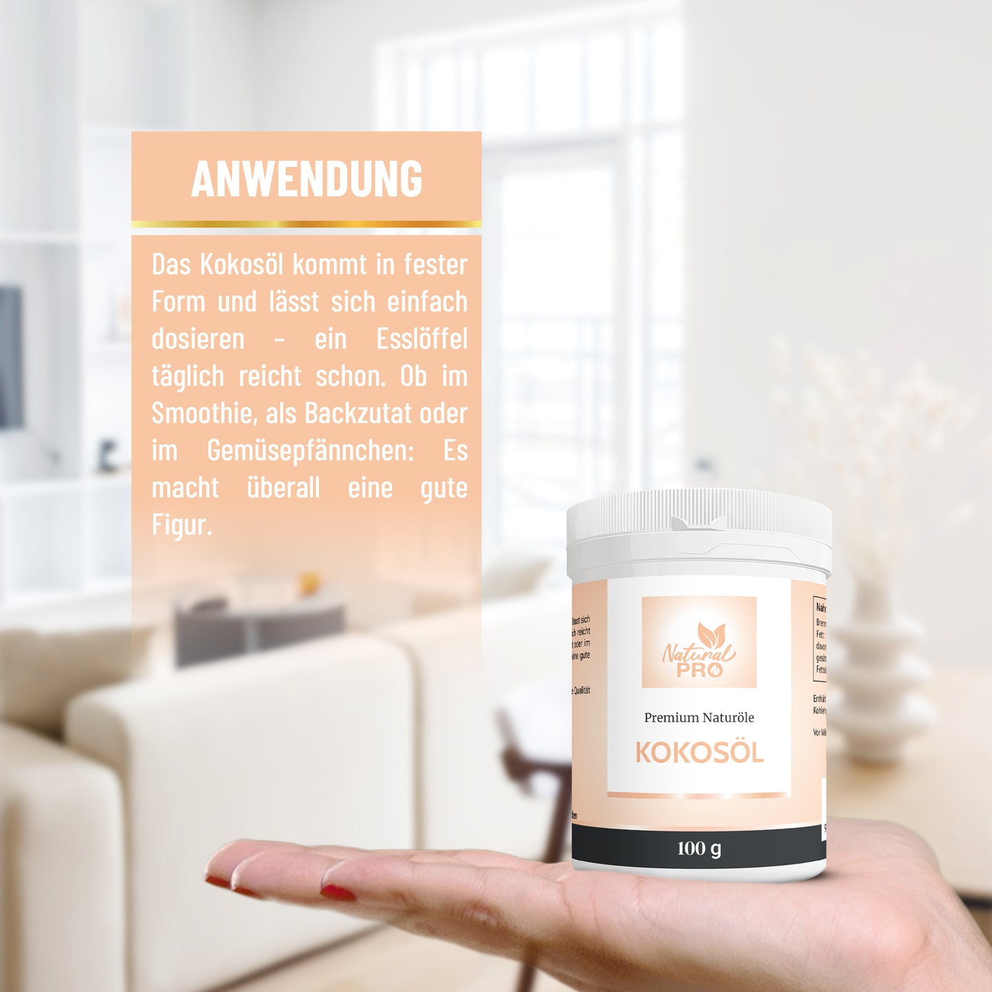 Naturreines Kokosöl | Hochdosiert | Der Allrounder für 30 ml täglich