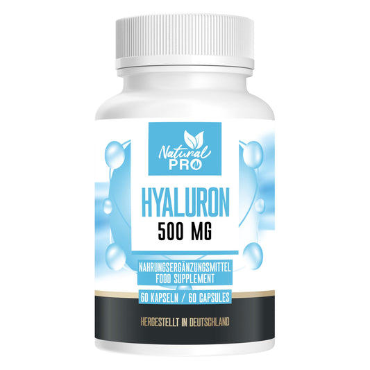 Hyaluron 500mg hochdosiert | Für strahlende Haut | 60 Kapseln |