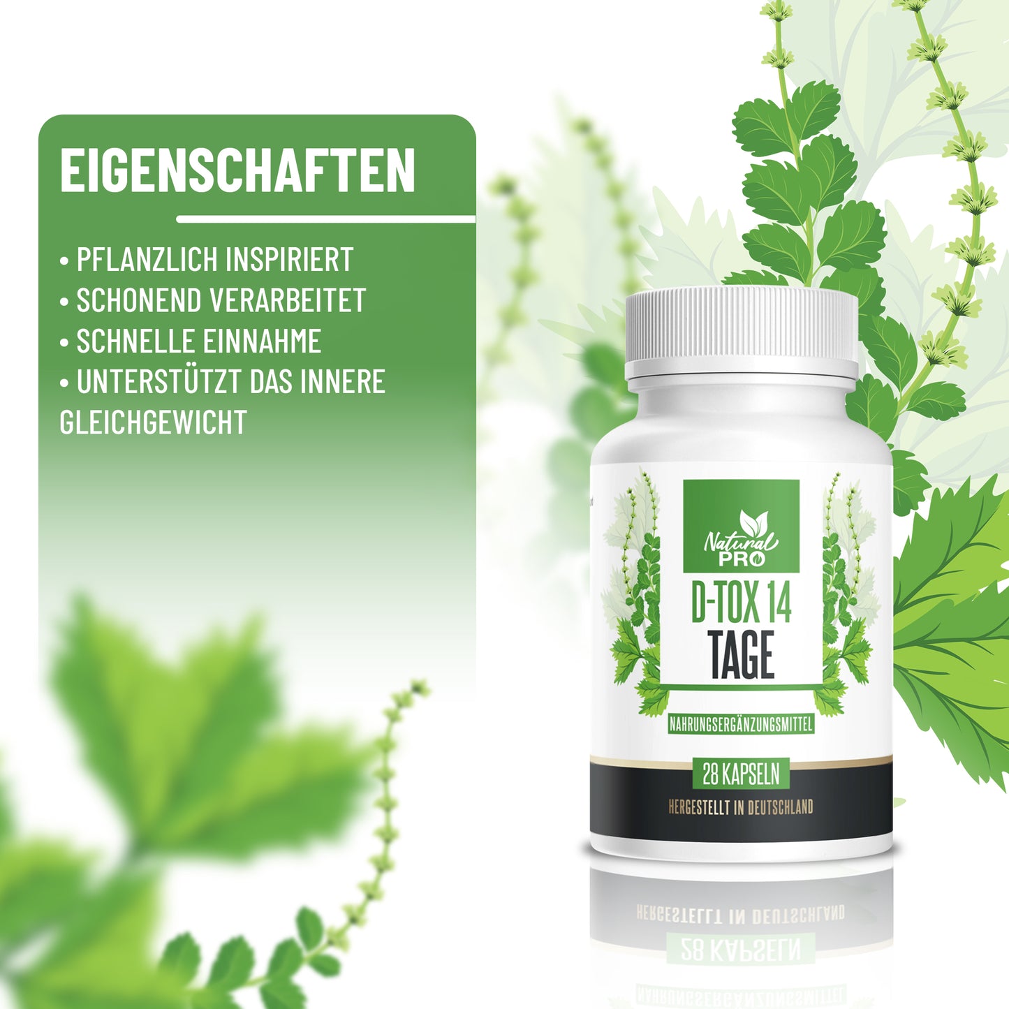 D-Tox 14 Tage | Natürliches Entgiftungsprogramm für Körper & Stoffwechsel | 28 Kapseln