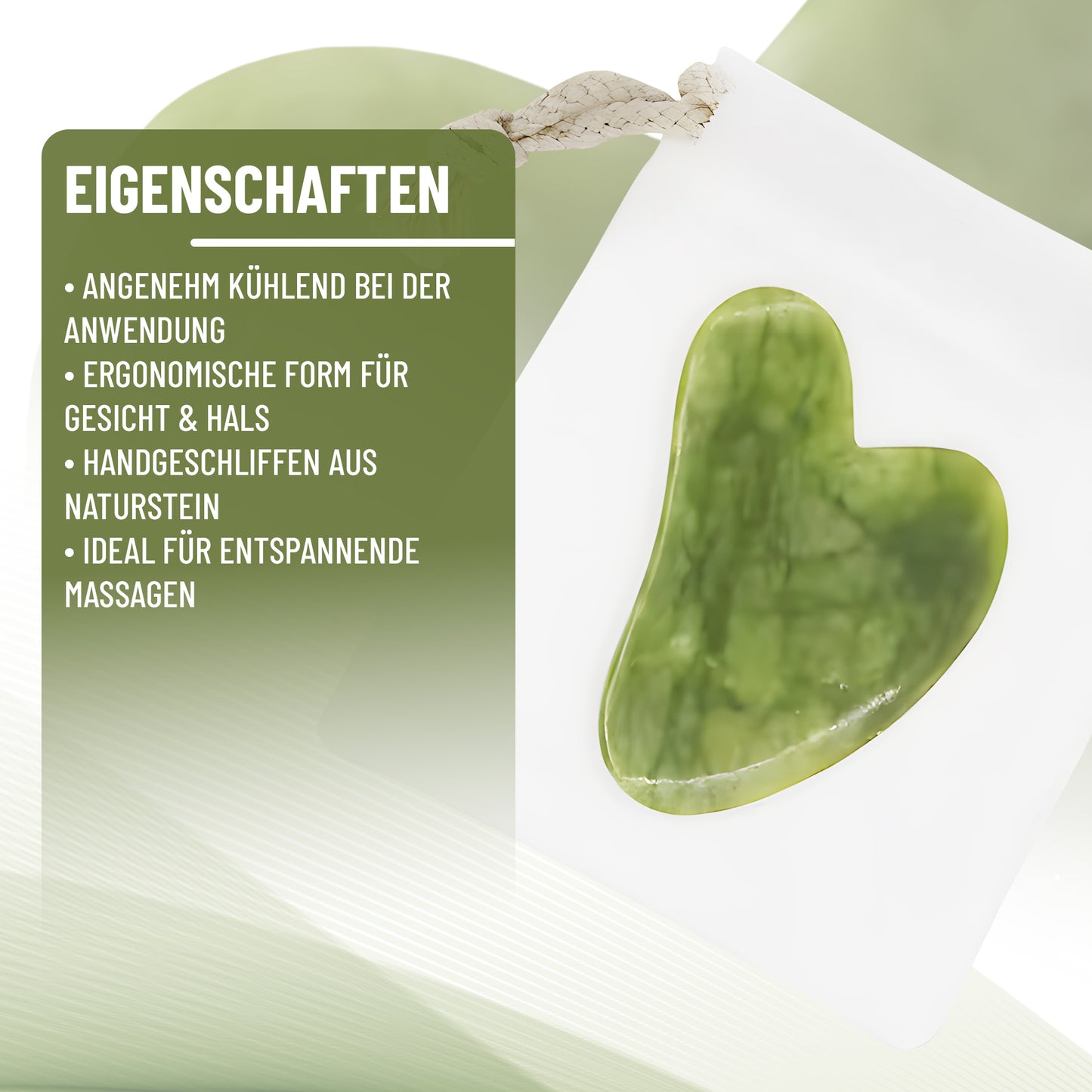 Gua Sha Stein | Massage & Lymphdrainage für Gesicht & Hals | Anti-Aging