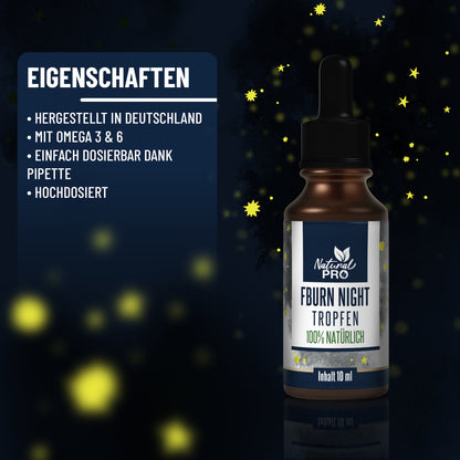 Fburn Night Tropfen | Aktiviert Nacht-Stoffwechsel & Regeneration | 10 ml