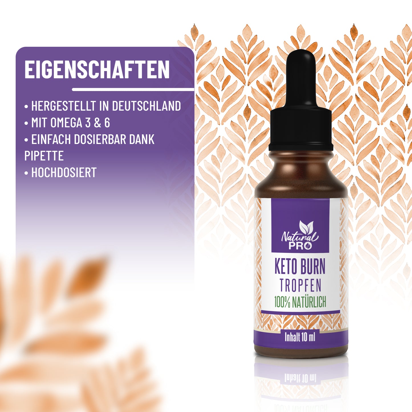 Keto Burn Tropfen | Unterstützt Fettverbrennung & Energie | 10 ml
