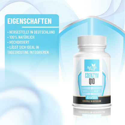 Coenzym Q10 200mg hochdosiert | Unterstützt Herz & Vitalität | 60 Kapseln