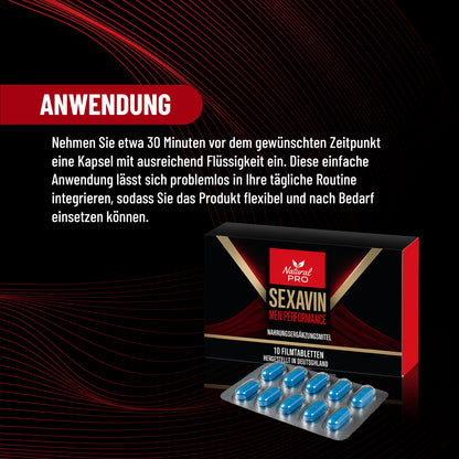 Sexavin | Für extreme Energie, Ausdauer & Leidenschaft | 60 Potenz Kapseln