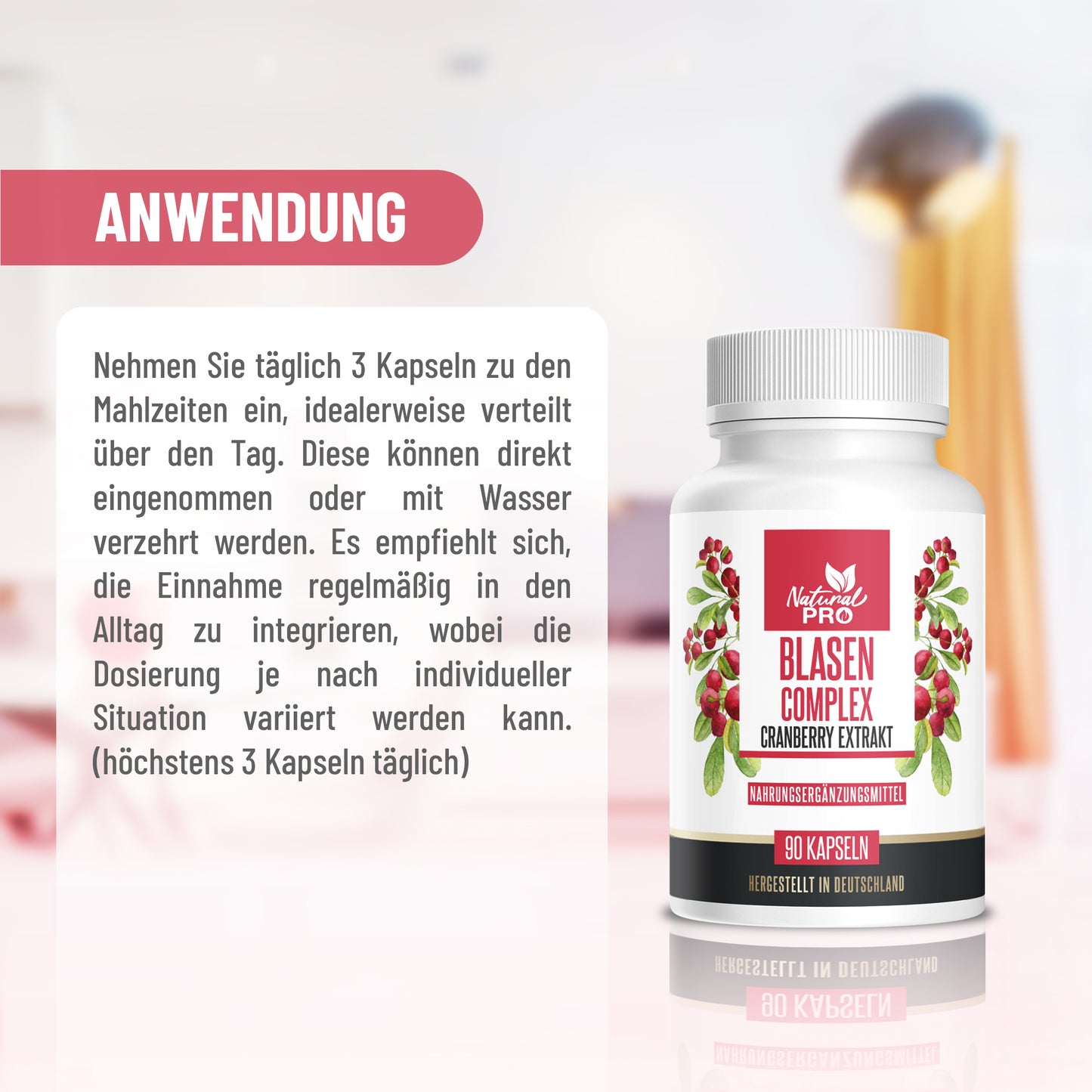 Blasen Complex | Mit hochdosierten Cranberry Extrakt | Für Blasen- & Harnwegsgesundheit | 60 Kapseln