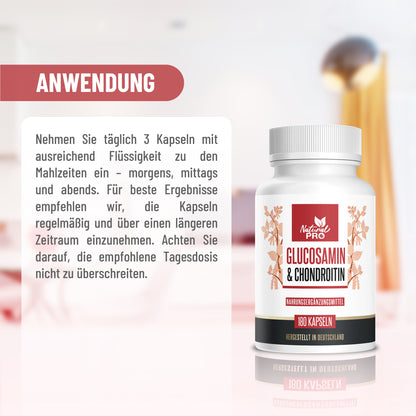 Glucosamin & Chondroitin hochdosiert | Unterstützt Beweglichkeit & Gelenkkomfort | 180 Kapseln
