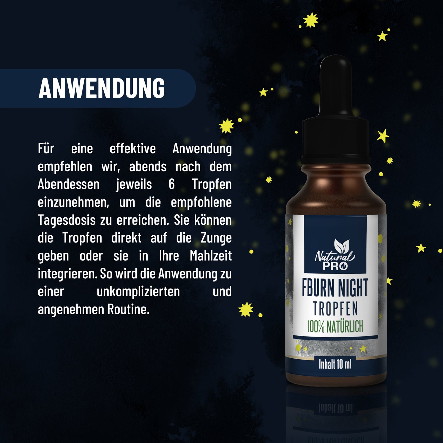 Fburn Night Tropfen | Aktiviert Nacht-Stoffwechsel & Regeneration | 10 ml