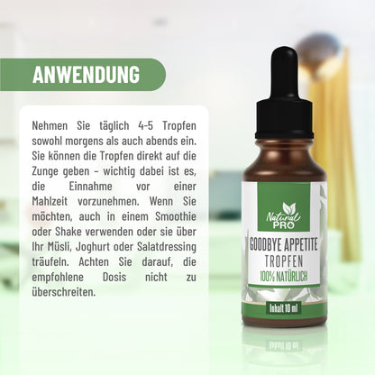 Goodbye Appetite Tropfen | Unterstützt natürliches Sättigungsgefühl | 10 ml