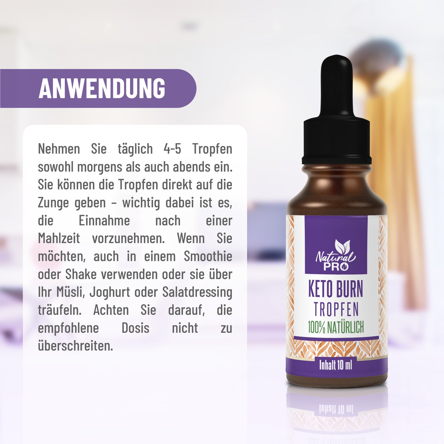 Keto Burn Tropfen | Unterstützt Fettverbrennung & Energie | 10 ml