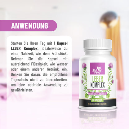 Leber Komplex | für Entgiftung & Stoffwechsel | natürliche Leberkur | 60 Kapseln