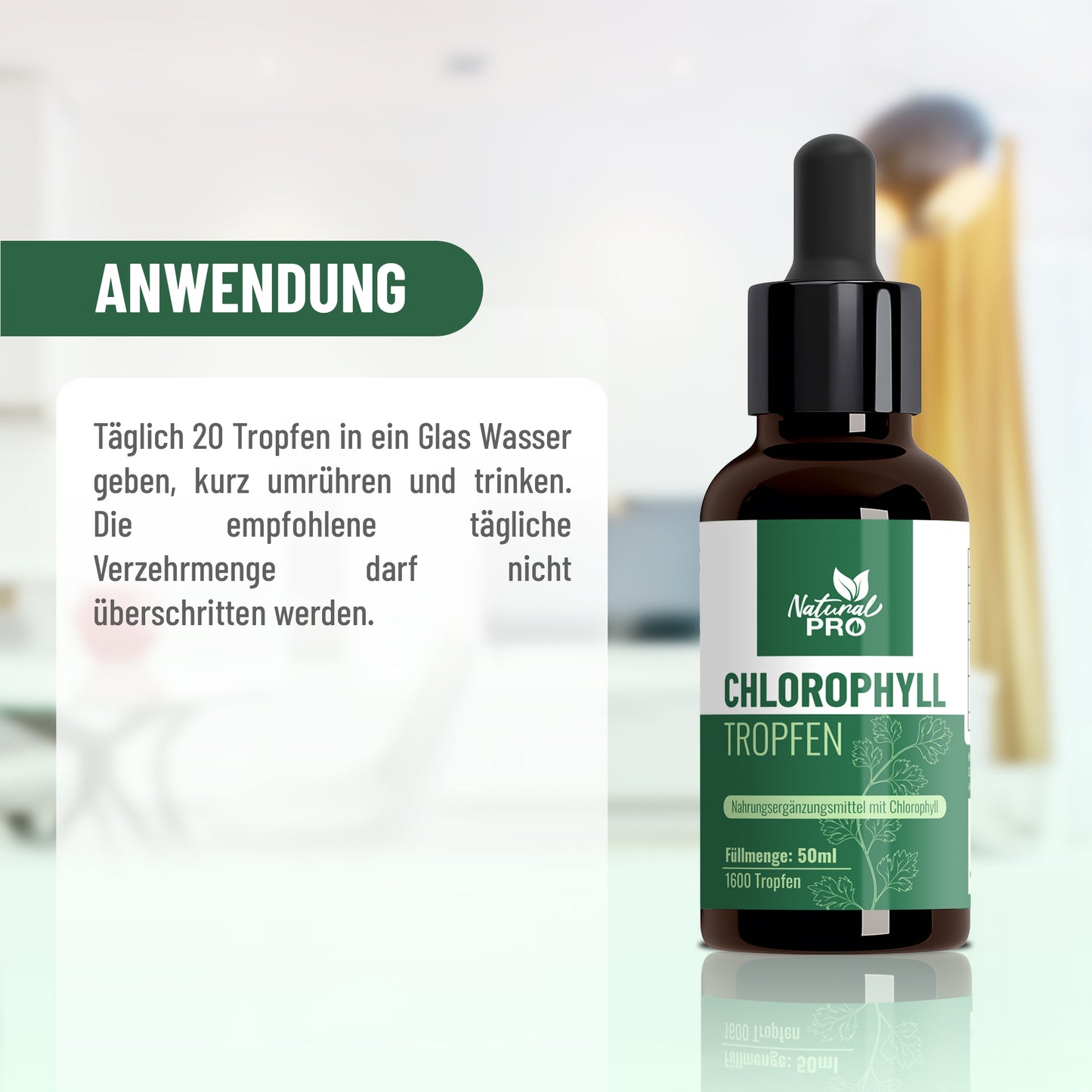 Chlorophyll Tropfen | Hochdosiert & Naturrein | Tägliches Wohlbefinden