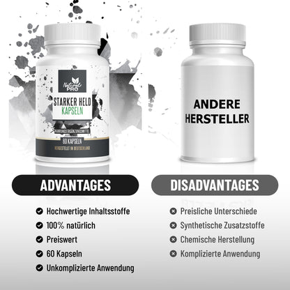 Starker Held Kapseln | Für Männerkraft & innere Stärke | 60 Potenz Kapseln